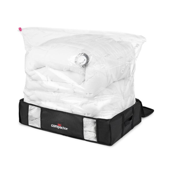 Compactor Cosmos 3D Semi-Rigid Vacuum Box, Size L, Black, 65X45X15.5 cm - Space-Saving Storage Solution