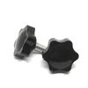Star Knob Grips M4x12mm Female Thread Clamping Knobs Handle Tightening Screws Black