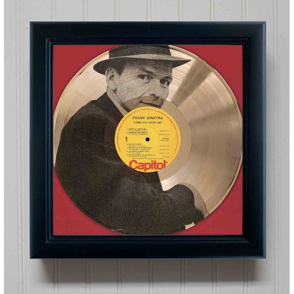 Frank Sinatra Come Fly With Me Gold Record Etched LP Shadowbox Display