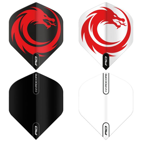 RED DRAGON Dragon Design Hardcore XT Multi Pack Dart Flights - 4 Sets Per Pack