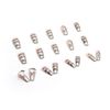 24 Pcs Nail Tips Silver Gradient French False Alphabet Symbol Nails
