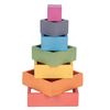 TickiT - 73416 Wooden Rainbow Architect Squares - Nesting Puzzle - Stacking Blocks for Ages 12M+