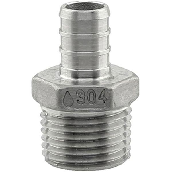 1/2" PEX x 1/2" MPT Adapter - Stainless Steel