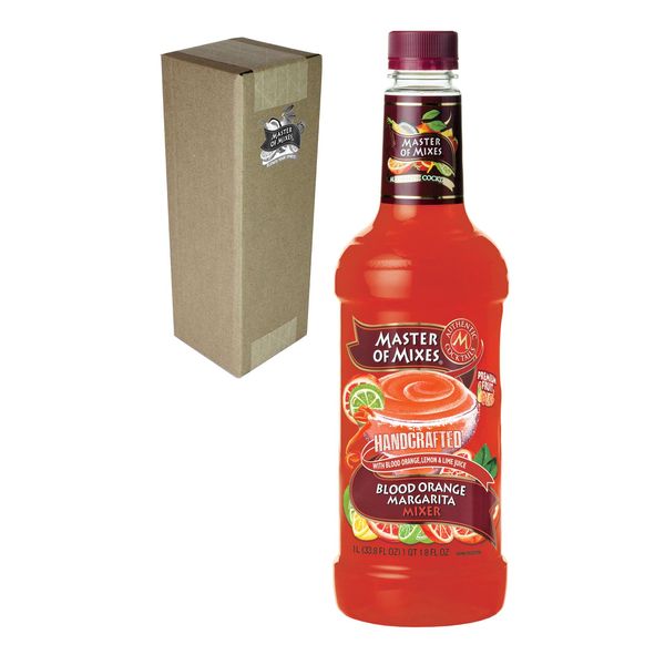 Master of Mixes Blood Orange Margarita Drink Mix, Ready To Use, 1 Liter Bottle (33.8 Fl Oz), Individually Boxed