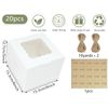 PQZKLDP 20 pcs Cake Boxes 6x6x5Inch Bakery Boxes with Window White Cupcake Boxes