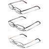 V.W.E. 3 Pairs Slim Metal Rectangular Reading Glasses/w Spring Hinge Rectangle Reader - High Power (3 Assorted Pairs, 3.50)