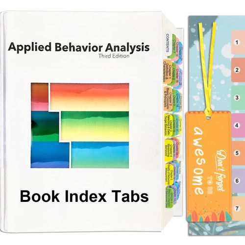 Index Tabs for Applied Behavior Analysis Cooper 3rd Edition, 56 Color Coded Laminated Removable Tabs with Guidelines and Bookmark 35 Important Sections guidelines Tabs 21 Blank Tabs Book not Included