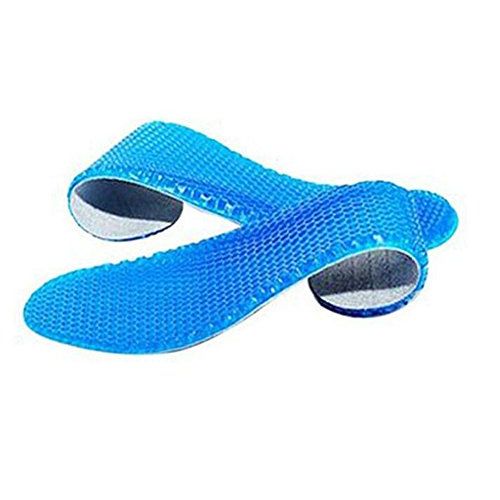 1Pair Blue Silicone Gel Reusable Honeycomb Full Length Non Slip Comfort Sports Insole Air Cushion Damping Shoe Pad Cushion Shoe Inserts for Men Women (Large)