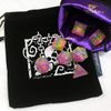 Skull Dice Bag, Black Draw String Bag with Silver Chained Skull Logo