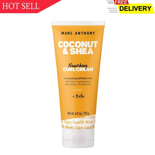 Marc Anthony Nourishing Curl Cream, Coconut Oil & Shea Butter - Anti-Frizz Bi...