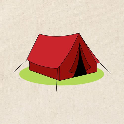 CafePress Camping Tent Tote Bag Reusable Natural Beige Canvas Shopping Bag