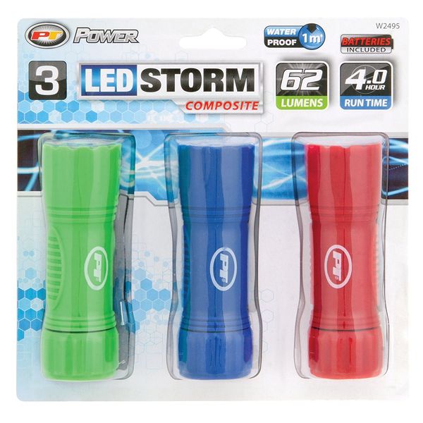 Performance Tool W2495 Storm 65 Lumen Color Composite Flashlight (Sold as 1 Flashlight pack)