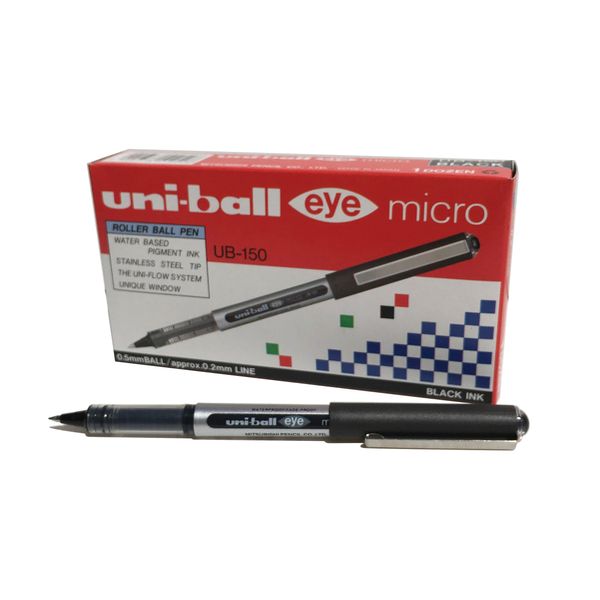 Uni-Ball UB-150 Eye Rollerball Pen Micro Black (Pack of 12) 162545000