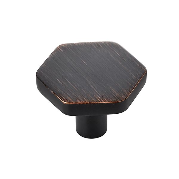 25 Pack Oil Rubbed Bronze Cabinet Knobs, Kitchen Cabinet Knobs Solid Cabinet Pulls for Kitchen Cabinet Drawers, Hexagon Dresser Knobs for Cabinet Hardware 1.1" Closet Door Knob