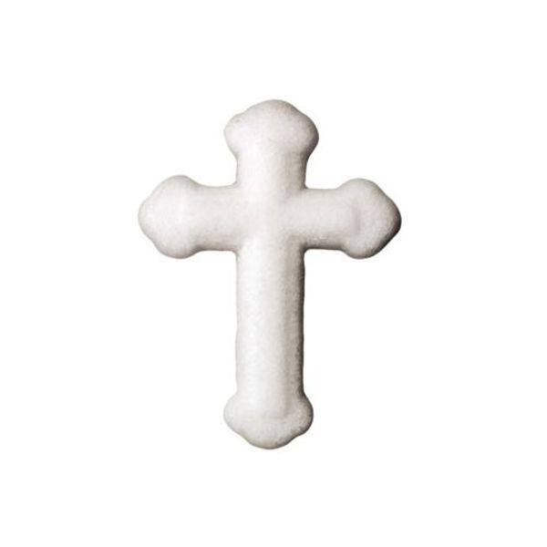 Lucks Dec-Ons Decorations Molded Sugar/Cup-Cake Topper, White Cross, 1.25 Inch, 12 Count