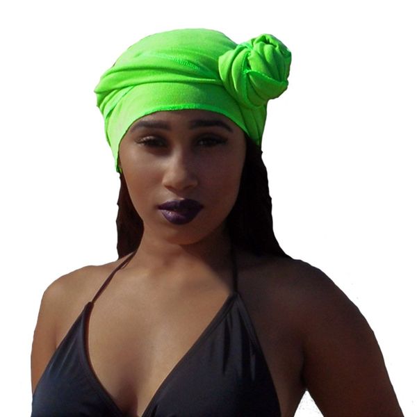 Neon Green Designer Head Wrap by JFrassini | 100% Cotton Scarves Bandana