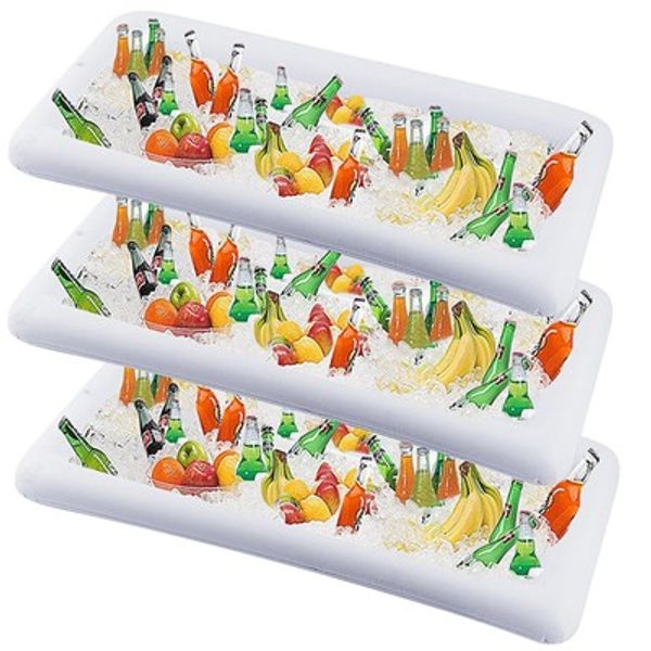 Inflatable Serving Bar, 3 Pack Ice Serving Buffet Salad Cooler Food Drink Con...