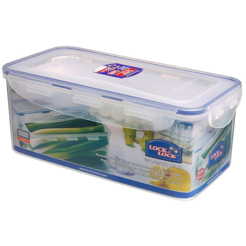 LOCK & LOCK Square Plastic Food Container with Special Tray for Tofu  40.58oz / 5.07cup