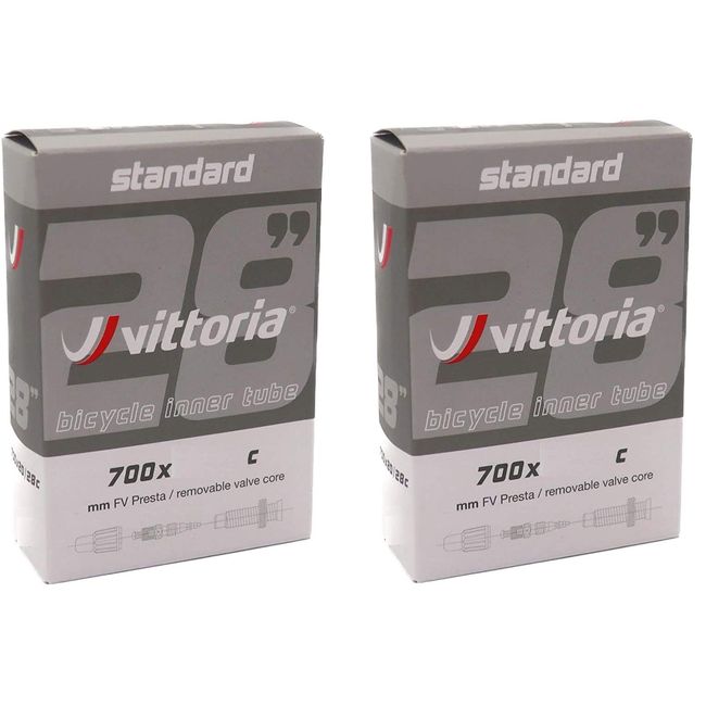 2個セット Vittoria インナーチューブ 700c 仏式バルブ Standerd inner tube (700×20/28c(バルブ長48mm)) [並行輸入品]