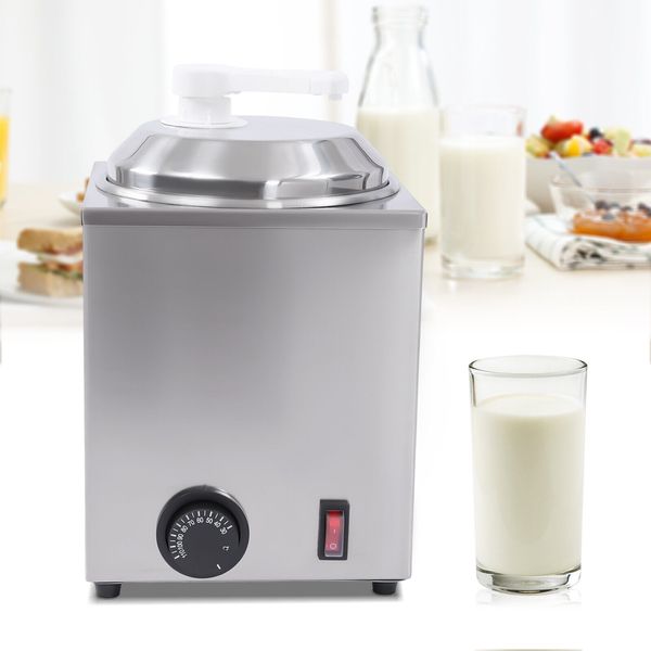 Hot Fudge Warmer 2.4Qt Single Head Sauce Cheese Warmer Hot Fudge Dispenser +Pump