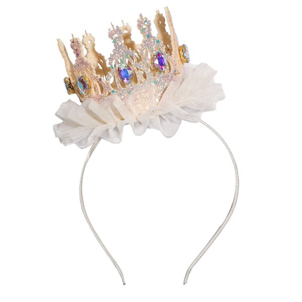 Ever Fairy Girls Shiny Crown Hairband Princess Girl Crown Headband Wedding… (Gold B)