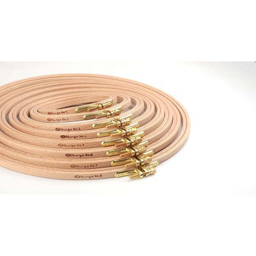 Nurge Premium Beech Wood Gold Clasp Embroidery Hoop 8mm (280 mm = 11.02'' ~Approx 11")