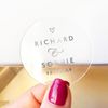 Gold Foil Wedding Monogram Stickers - Personalized Clear Envelope Seals - RW01