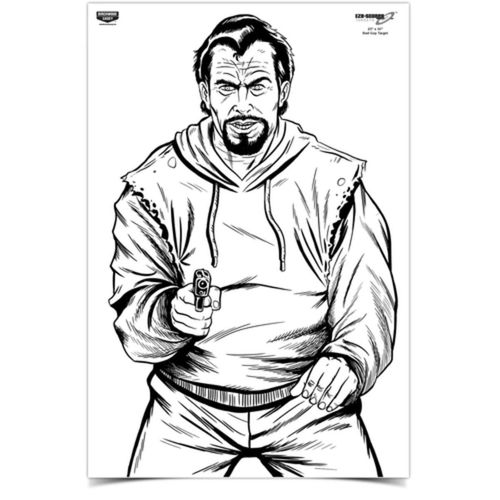 Birchwood Casey Eze-Scorer BC Bad Guy Paper Targets (Per 100), 23 x 35-Inch, Black