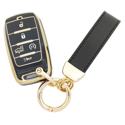 vurbemes 360 Degree Soft TPU Protector Key Fob Cover Case Compatible with 2021 2020 2019 Dodge Ram 1500 2500 3500 Keyless Entry Key Fob (6 Button, Black)