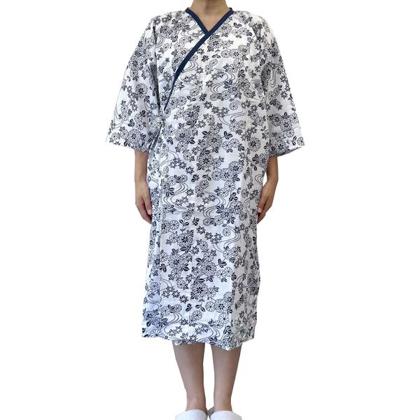 Hanasan Naturre Sleepwear, Double Layered Gauze, Double Layered Gauze, Sleepwear, Made in Japan, 100% Cotton, Cuffs, Snap Hooks, Loungewear, M, L, Ladies, Random Patterns