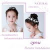 IYOU Princess Communion Headpiece Flower White Headband Pearl Hair Vine Bridal Wedding Hair Accessories for Flower Girls