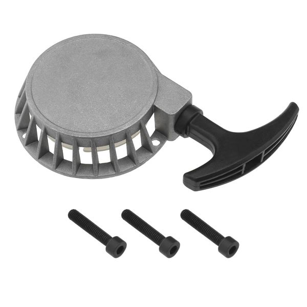 Create idea Mini Alloy Recoil Start Pull Starter Part Compatible with 2-Stroke 47CC 49CC Brush Cutter ATV Mini Motorcycle Scooter Pull Starter Silver
