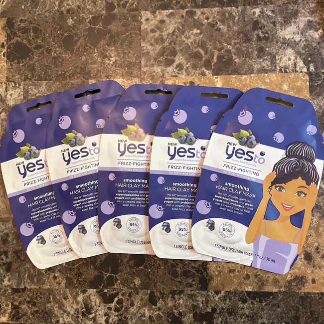 Yes To Superblueberries Frizz-Fighting Smoothing Hair Clay Mask Lot Of 5 New