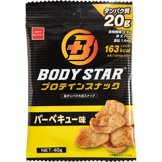 おやつカンパニー BODYSTAR プロテインスナックバーベキュー味 40g×12袋