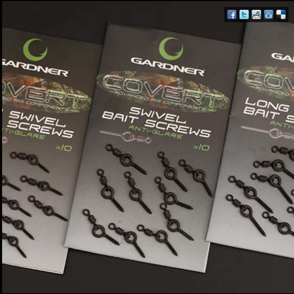 Gardner Covert Anti-Glare Mini Flexi Bait Screws x 10