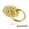 Coshar 10pcs Lion Head Pull Handle Knob Pull Ring Classical Antique Ring Pulls Handle for Dresser Cabinet Drawer,Retro Style,Gold