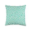 Floral Print Daisies Fun Happy Turquoise Décor Throw Pillow