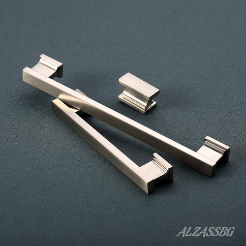 Alzassbg 10 Pack Brushed Satin Nickel Cabinet Pulls, 5 Inch(128mm) Hole Centers Cabinet Handles Kitchen Hardware for Cabinets and Drawers AL3061SN