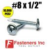INTERCORP M82Z #8 x 1/2" Self Drilling Modified Truss Head K-Lath Screw (10,000)