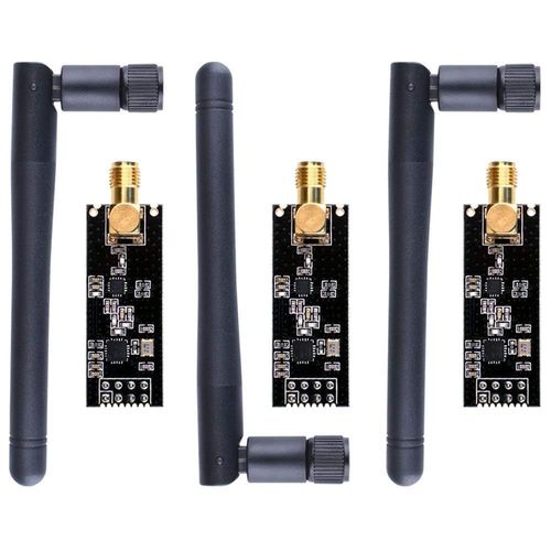 ICQUANZX Wireless Transceiver Module 2.4G 1100 m PA + LNA in Antistatic Foam Arduino Compatible with Antenna (3 Pieces Wireless Transceiver Module)