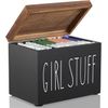 Stylish Black Tampon Holder with Hinged Lid - Bathroom Organizer
