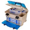Flambeau Outdoors T5P Pro Multiloader Tackle Box, Fishing Organizer with Tuff Tainer Boxes, Zerust Anti-Corrosion Technology - Clear Blue/Gold