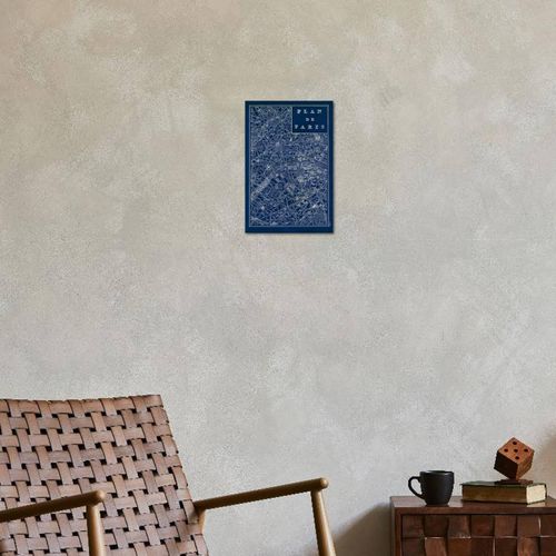 ART.COM Wall Art Print Blueprint Map Paris by Sue Schlabach, 12" x 18"