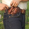 Leather Multitools Carry Flashlight Holder Pen Belt Holster Organizer-Clea