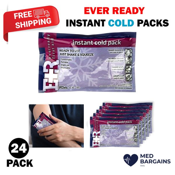 INSTANT COLD COMPRESS ICE PACKS 6"X9" CASE OF 24 Calcium AMMONIA NITRATE BASED