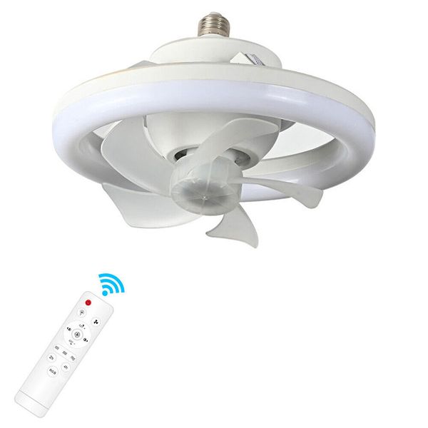 Modern LED Ceiling Fan with Lights E27 Adjustable Bedroom Living Room Fan Lamp