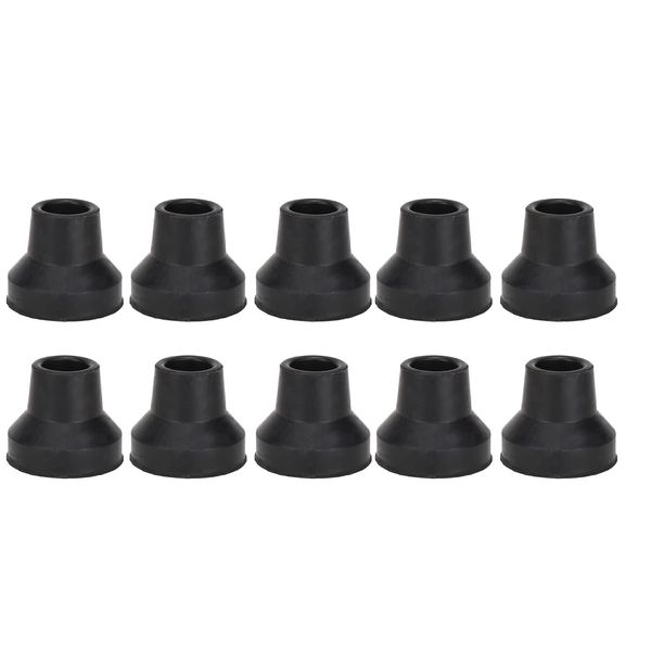 10Pcs Cane Tips Rubber Skid Resistance Wearproof Walking Crutch Tips for Standard and Folding Walking Sticks (16mm)