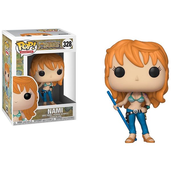 POP One Piece - Nami Funko Pop! Vinyl Figure (Bundled with Compatible Pop Box Protector Case) Multicolor 3.75 inches