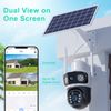 2PCS 4MP Solar Wireless Security Camera WiFi PTZ Dual Lens 2-Way Audio