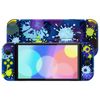 eXtremeRate Splattering Paint Full Set Shell for Nintendo Switch OLED, Replacement Console Back Plate & Kickstand, NS Joycon Handheld Controller Housing with Full Set Buttons for Nintendo Switch OLED